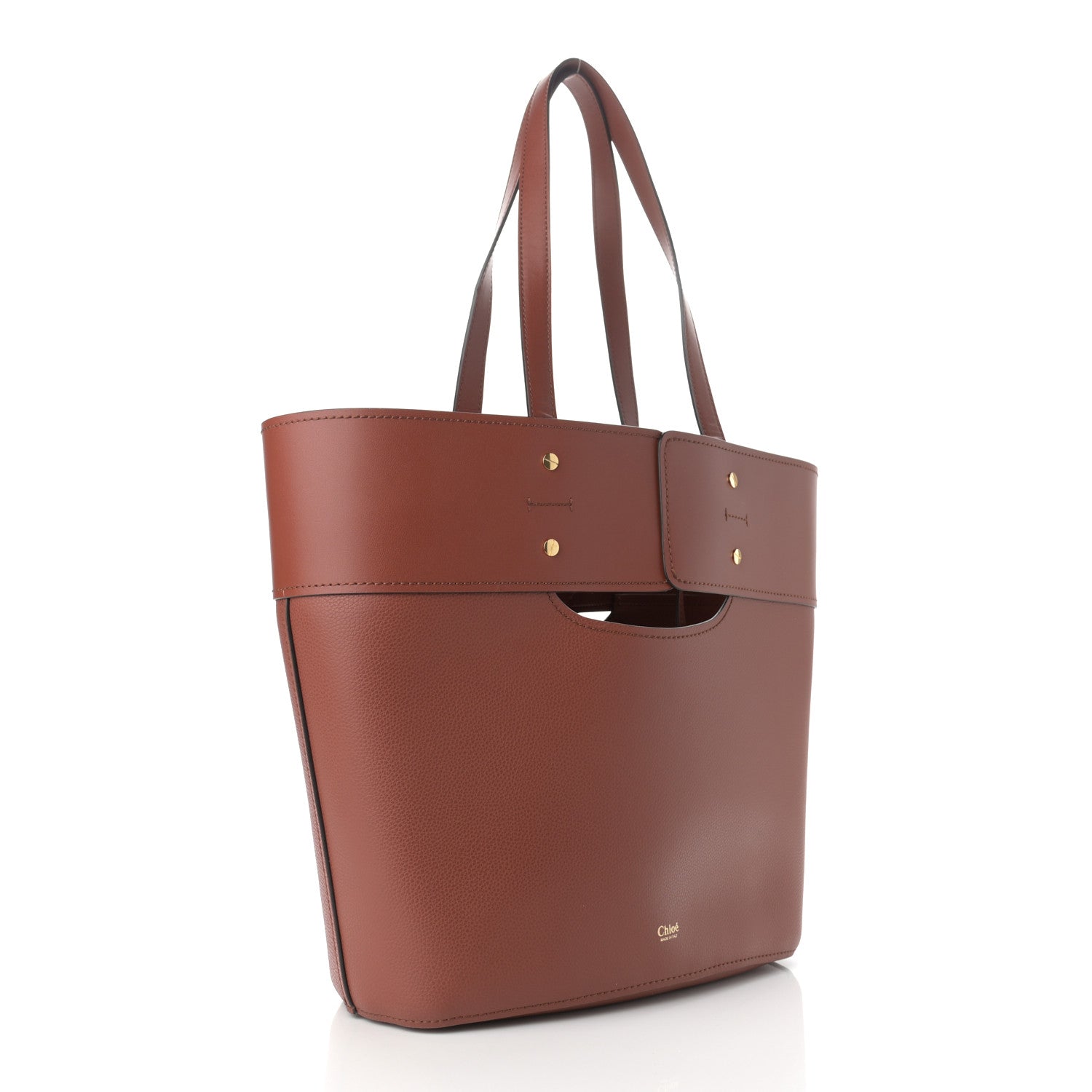 Chloe Smooth Grained Calfskin Medium Aby Tote Sepia Brown 4 of 10
