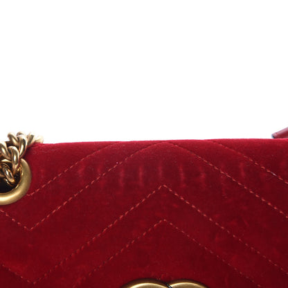 Gucci Velvet Matelasse Mini GG Marmont Shoulder Bag Hibiscus Red 21 of 22