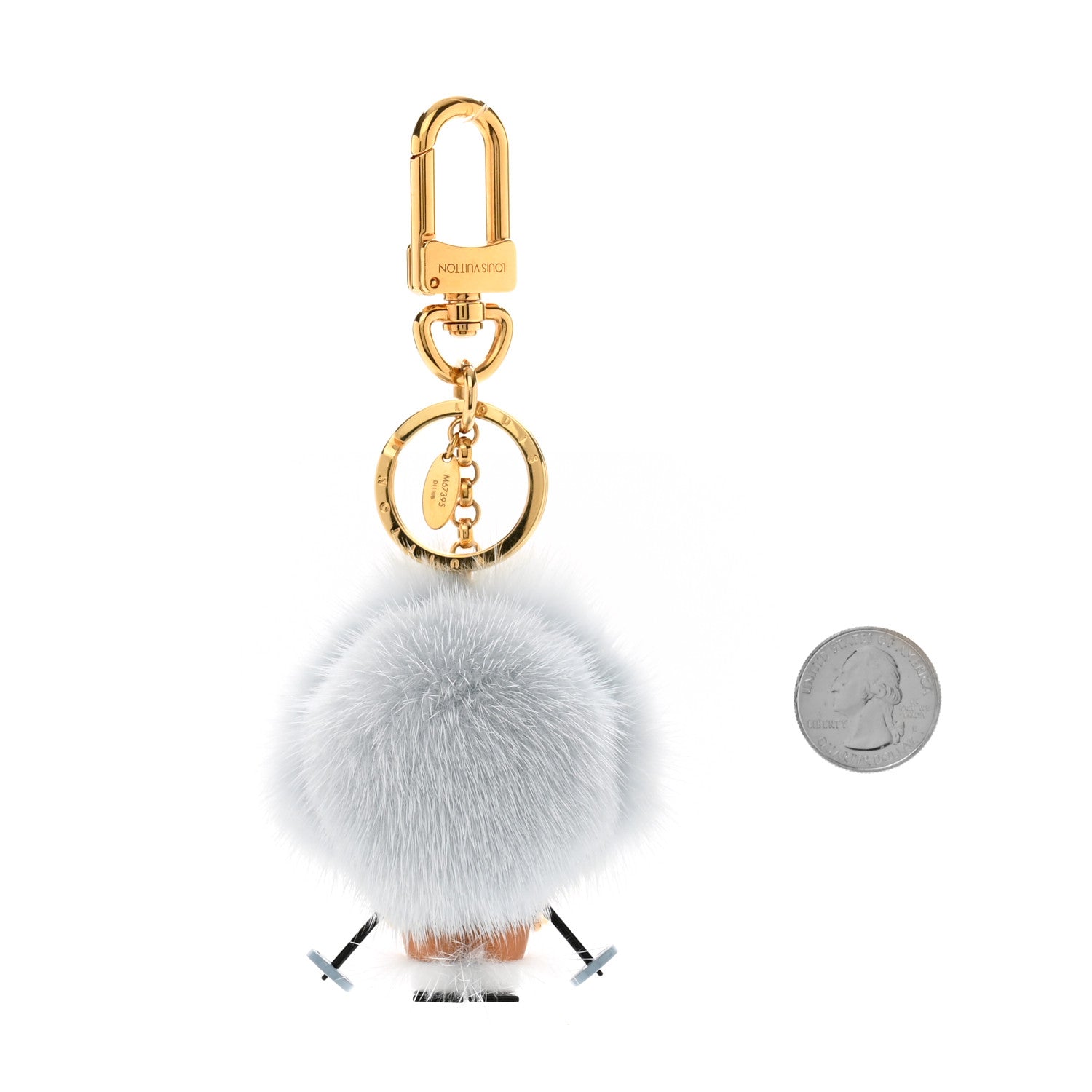 Louis Vuitton Resin Wood Mink Fur Vivienne Ski Bag Charm Key