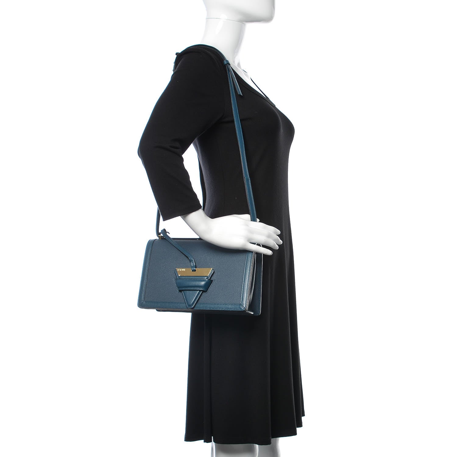 Loewe Grained Calfskin Medium Barcelona Shoulder Bag Indigo 2 of 10