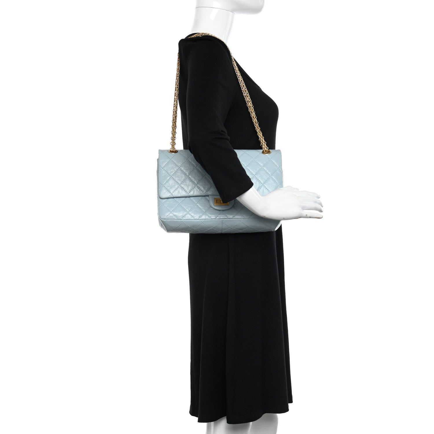 Chanel Aged Calfskin Quilted 2.55 Reissue 226 Flap Light Blue 2 of 11