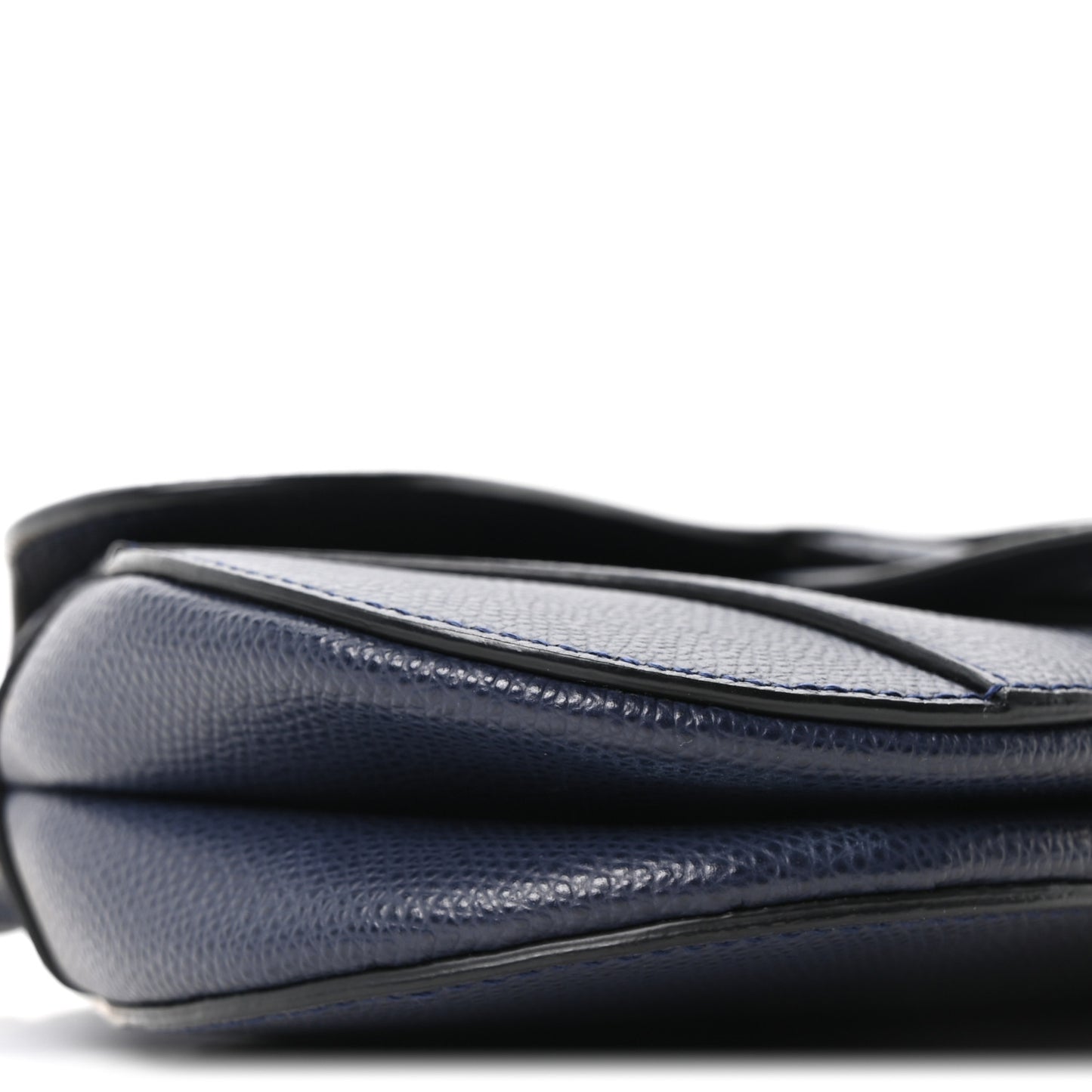 Grained Calfskin Mini Saddle Bag Navy