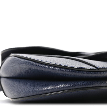 Christian Dior Grained Calfskin Mini Saddle Bag Navy 9 of 10