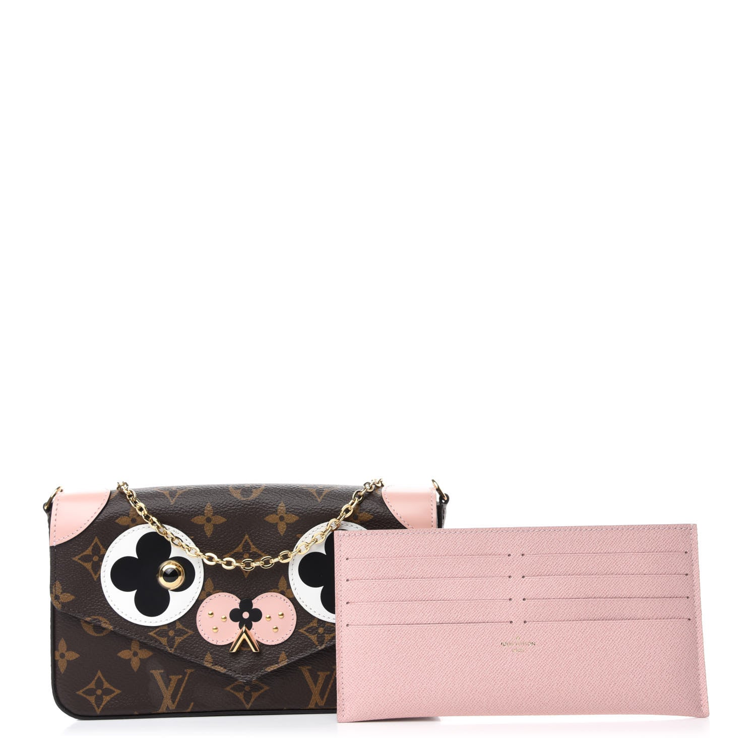 Louis Vuitton Monogram Valentine Dog Pochette Felicie Chain Wallet 3 of 11
