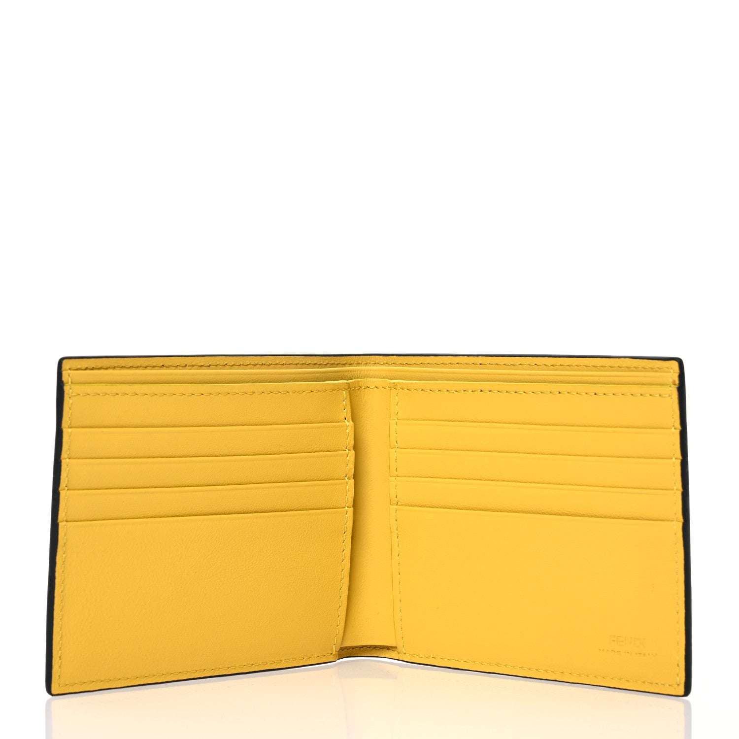 Fendi Vitello Century Logo Bi-Fold Wallet Black Sunflower 5 of 10