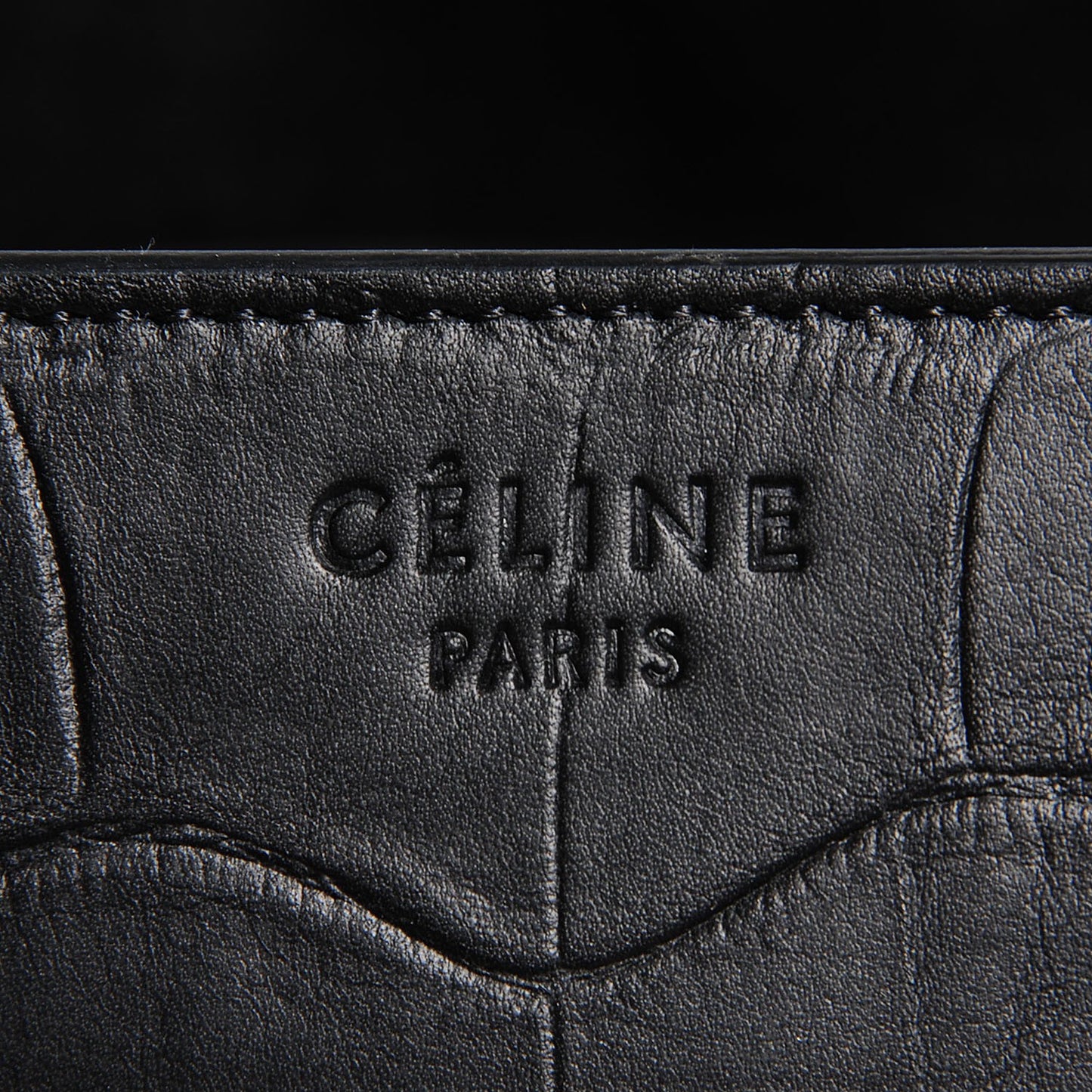 Crocodile Embossed Calfskin Medium Phantom Luggage Black