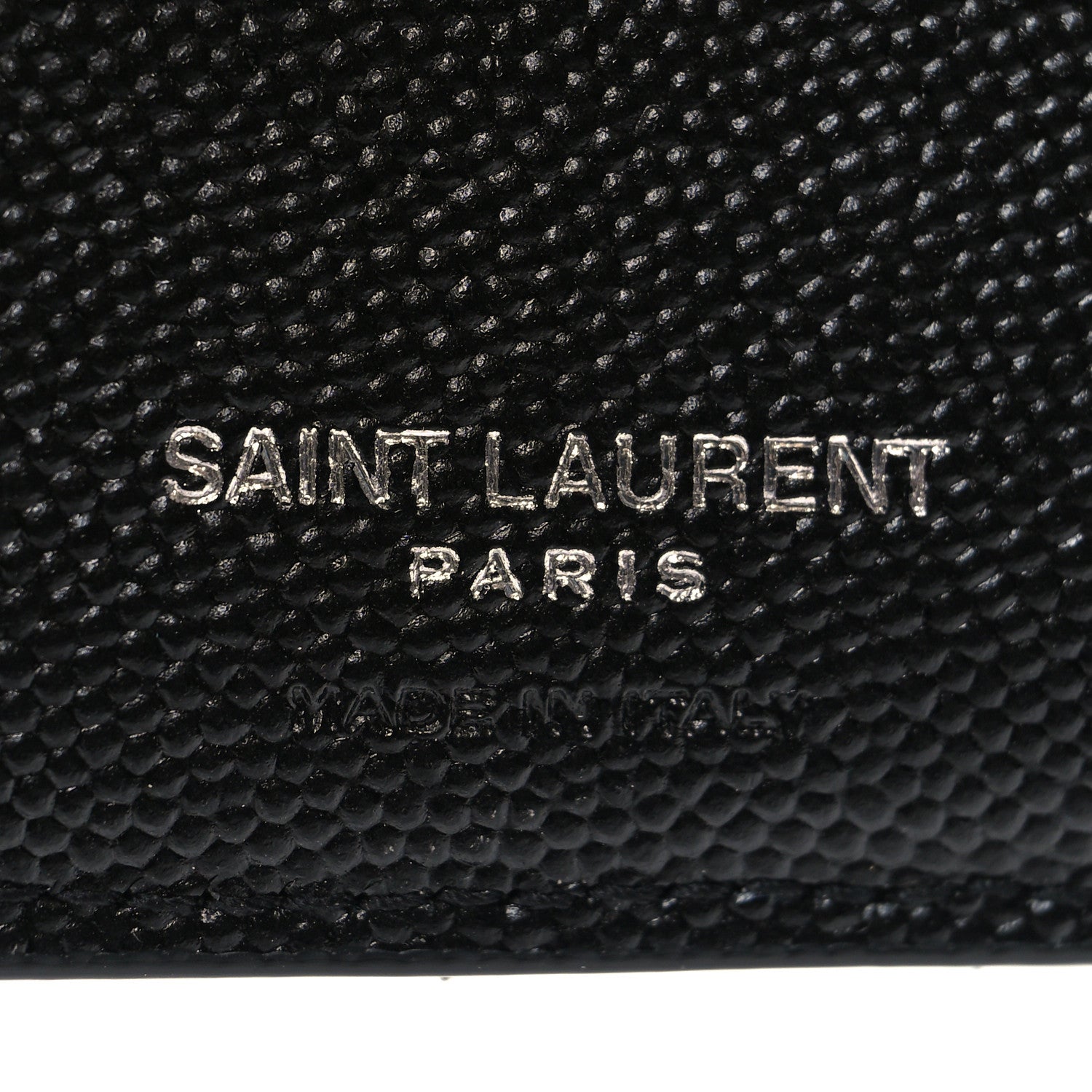 Saint Laurent Grain De Poudre Matelasse Chevron Monogram Zipped Two-Part Wallet Black 7 of 9
