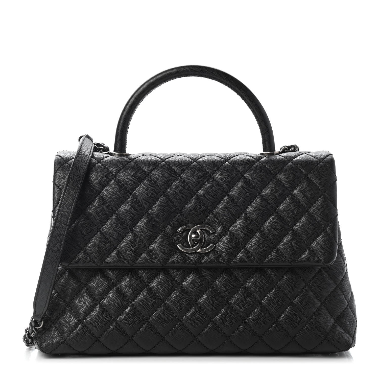 Chanel Caviar Quilted Medium Coco Handle Flap Black 1 of 9