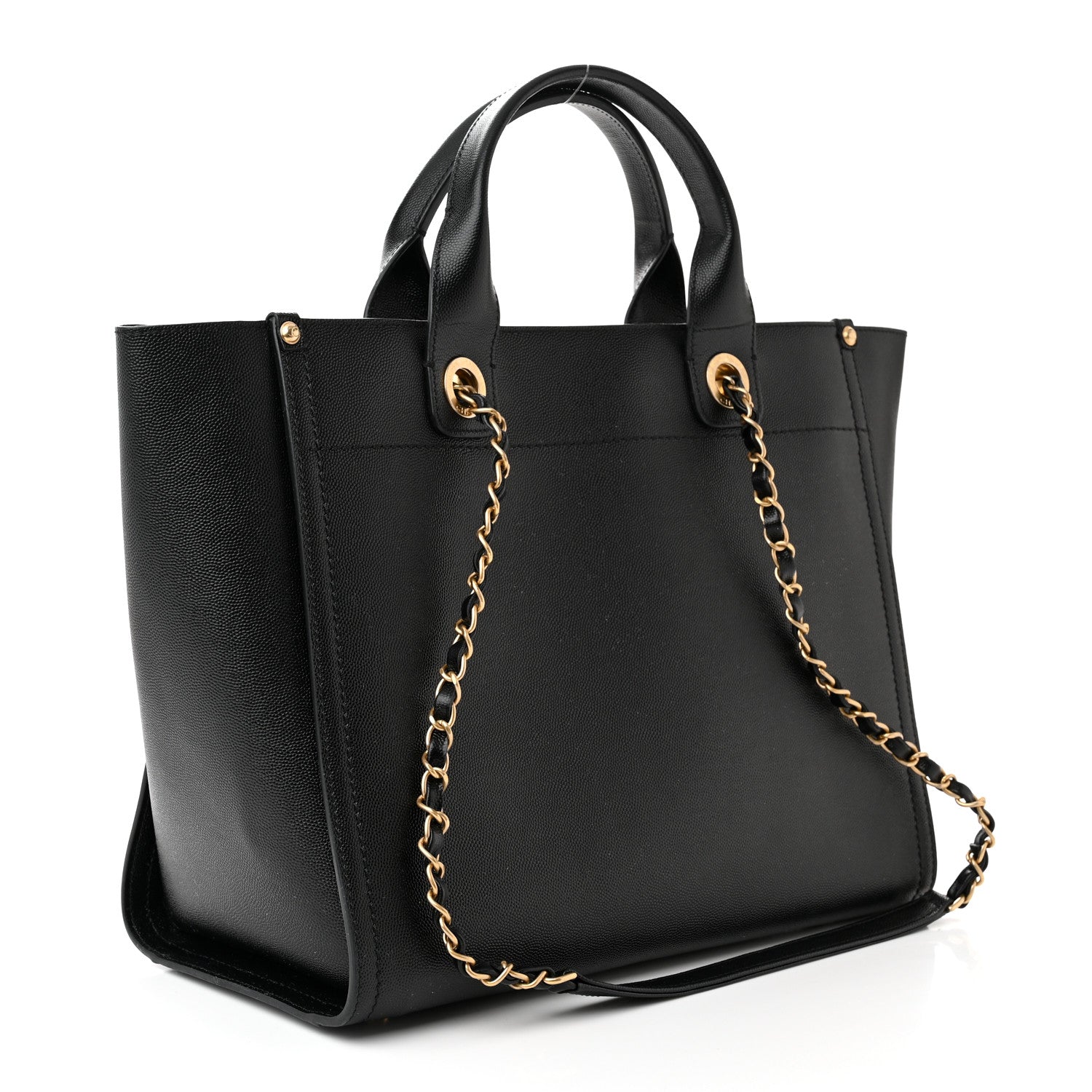 Chanel Caviar Small Studded Deauville Tote Black 3 of 12