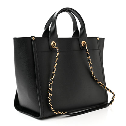 Chanel Caviar Small Studded Deauville Tote Black 3 of 12