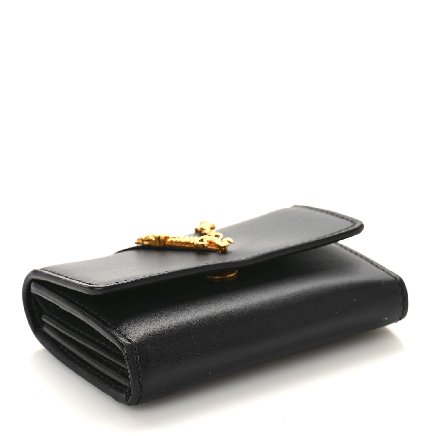Versace Vitello Virtus Card Case Wallet Black 4 of 8
