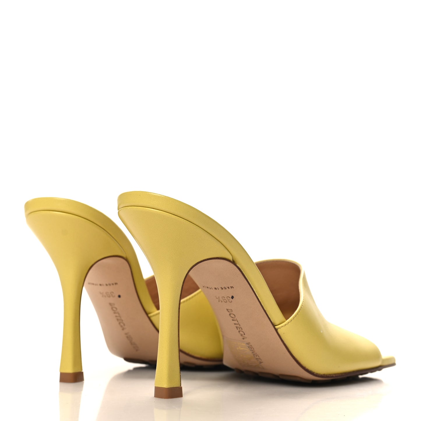 Lambskin Stretch Mule Sandals 39.5 Pear