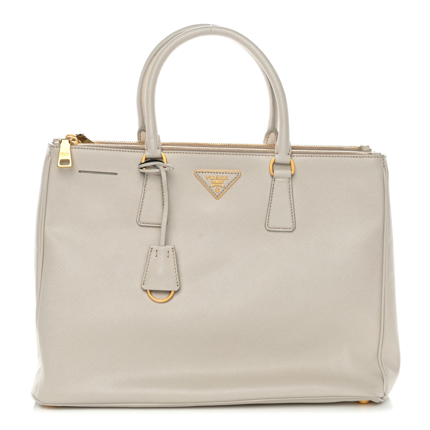 Saffiano Lux Large Galleria Double Zip Talco