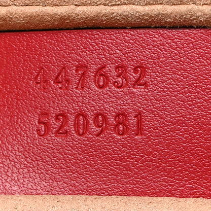 Gucci Calfskin Matelasse Small GG Marmont Chain Shoulder Bag Hibiscus Red 8 of 11