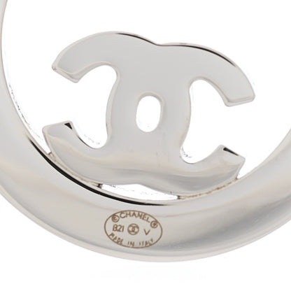 Chanel Crystal CC Round Earrings Silver 3 of 3