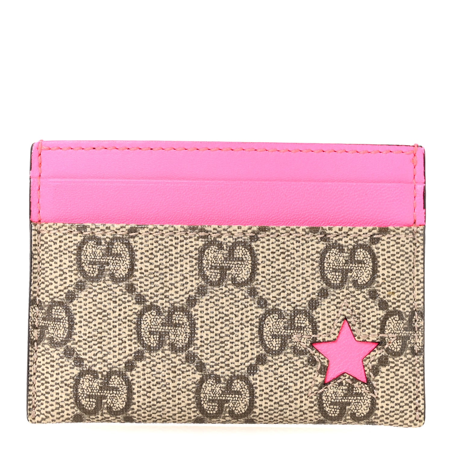 Gucci GG Supreme Stars Card Holder Pink 1 of 7