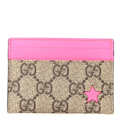 Gucci GG Supreme Stars Card Holder Pink 1 of 7