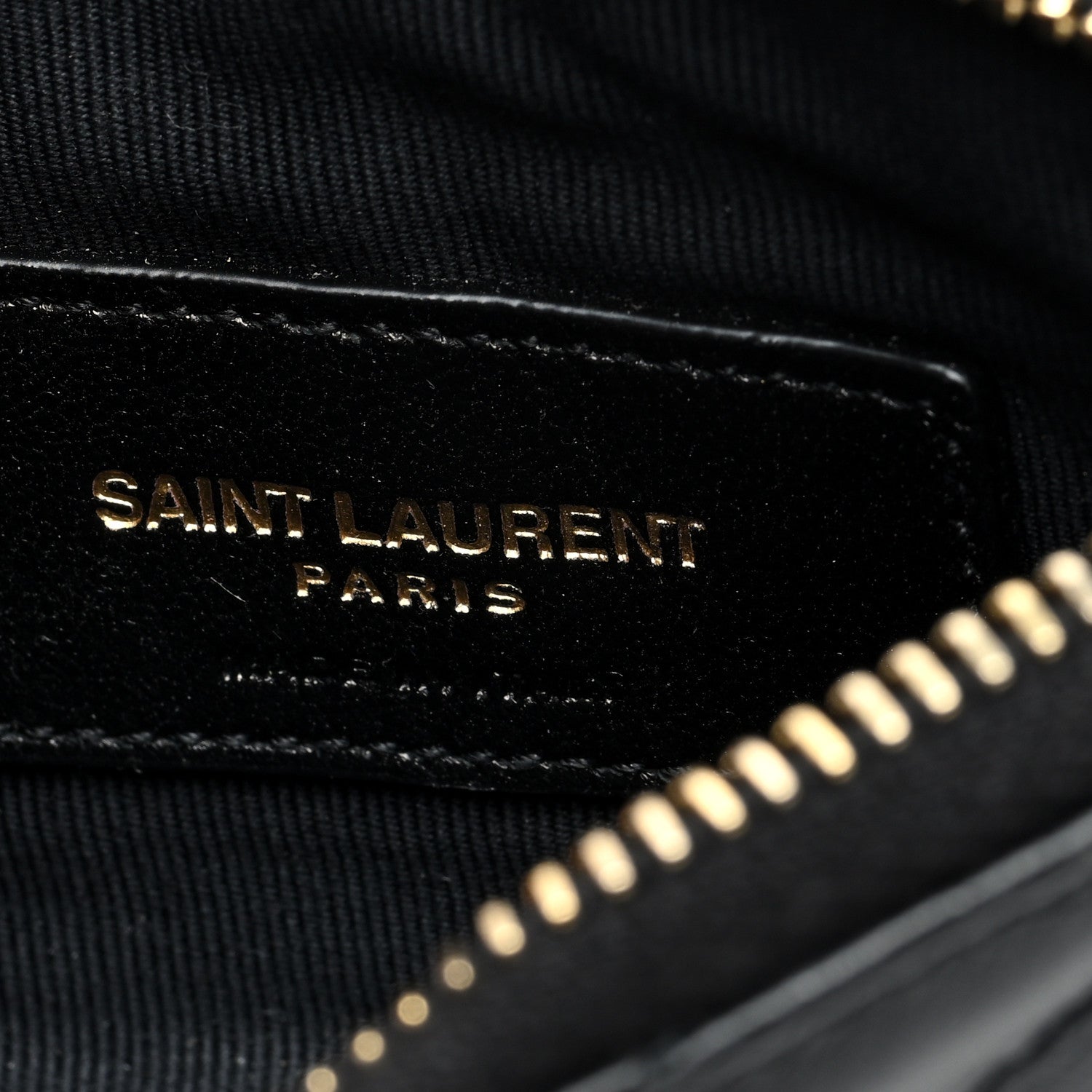 Saint Laurent Calfskin Matelasse Monogram Key Pouch Black 6 of 6