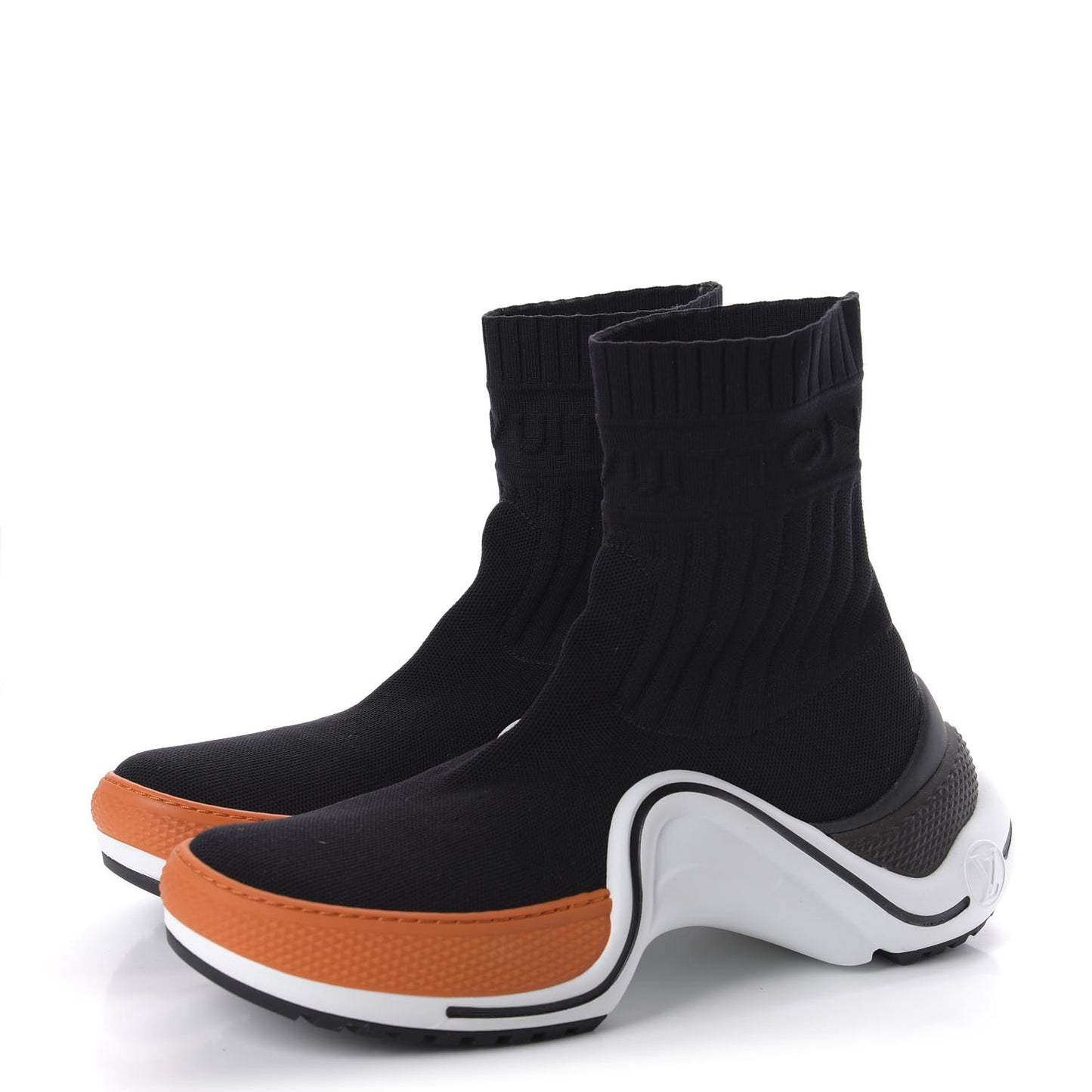 Stretch Textile LV Archlight Sneaker Boots 39 Black Orange