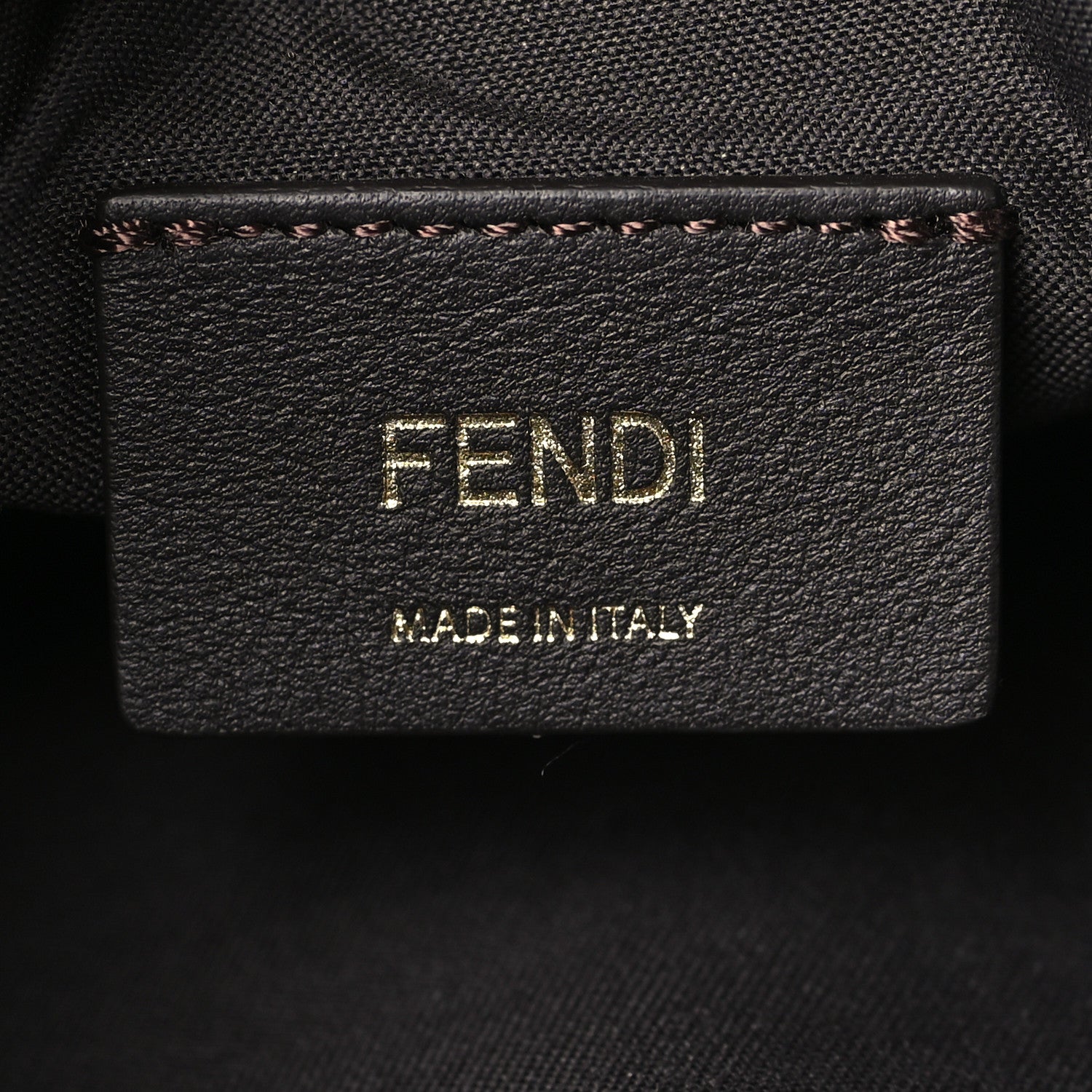 Fendi Glazed Fabric Vitello Century FF 1974 Stamp Patch Mini Camera Case Mogano Panna Black 7 of 9