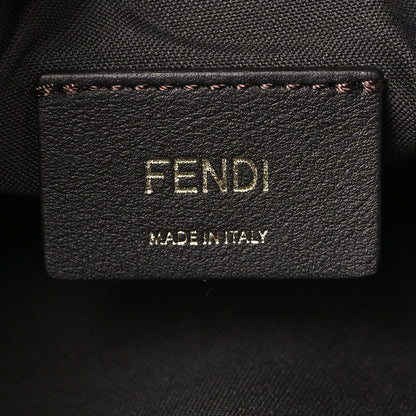 Fendi Glazed Fabric Vitello Century FF 1974 Stamp Patch Mini Camera Case Mogano Panna Black 7 of 9
