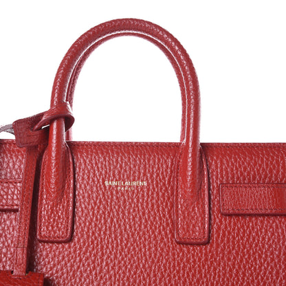 Saint Laurent Grained Calfskin Nano Sac De Jour Lipstick Red 9 of 9