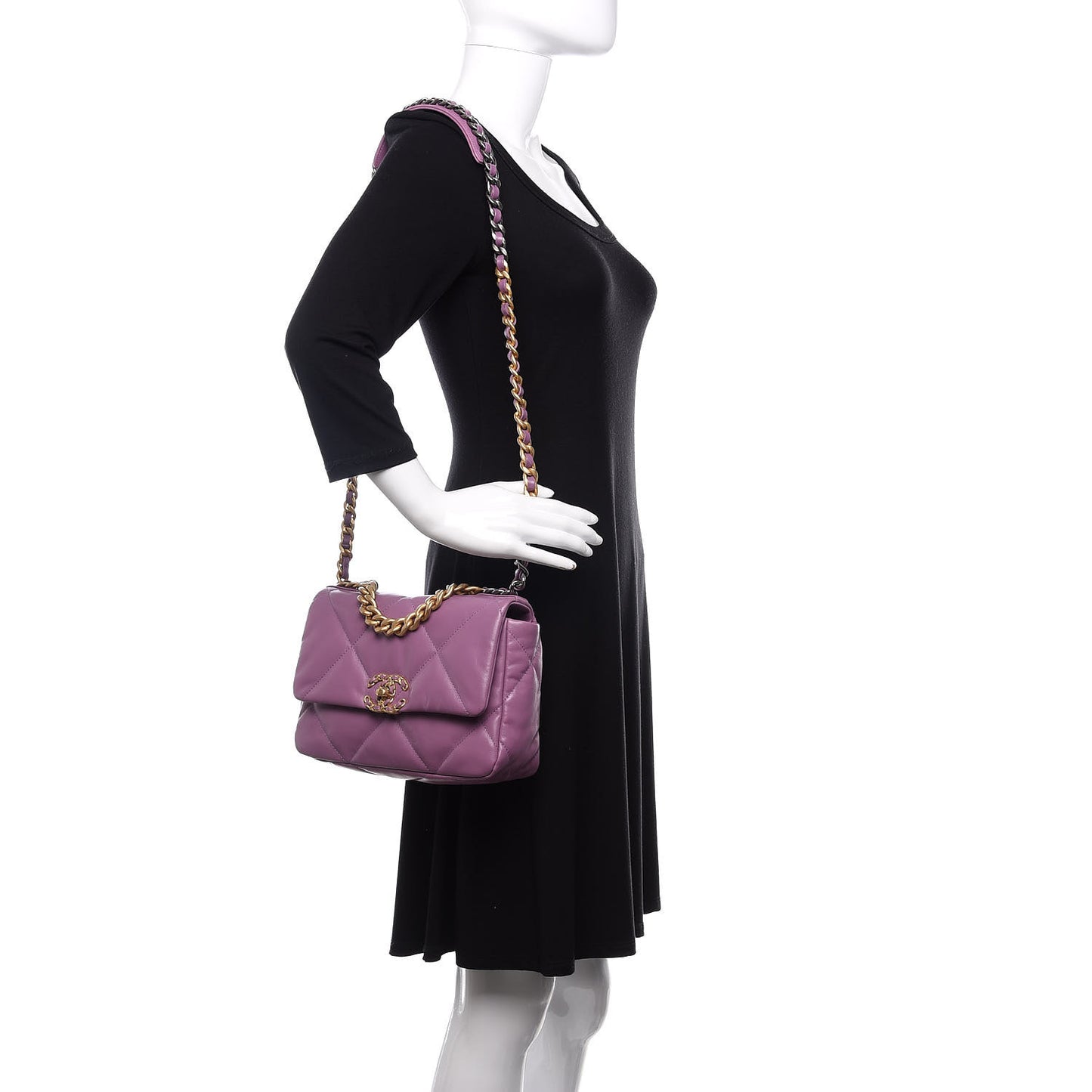 Goatskin Quilted Medium 19 Flap Violet Purple