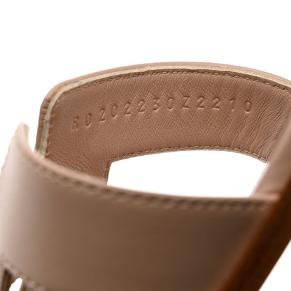 Hermes Box Calfskin Oran Sandals 37 Beige Nude 6 of 9