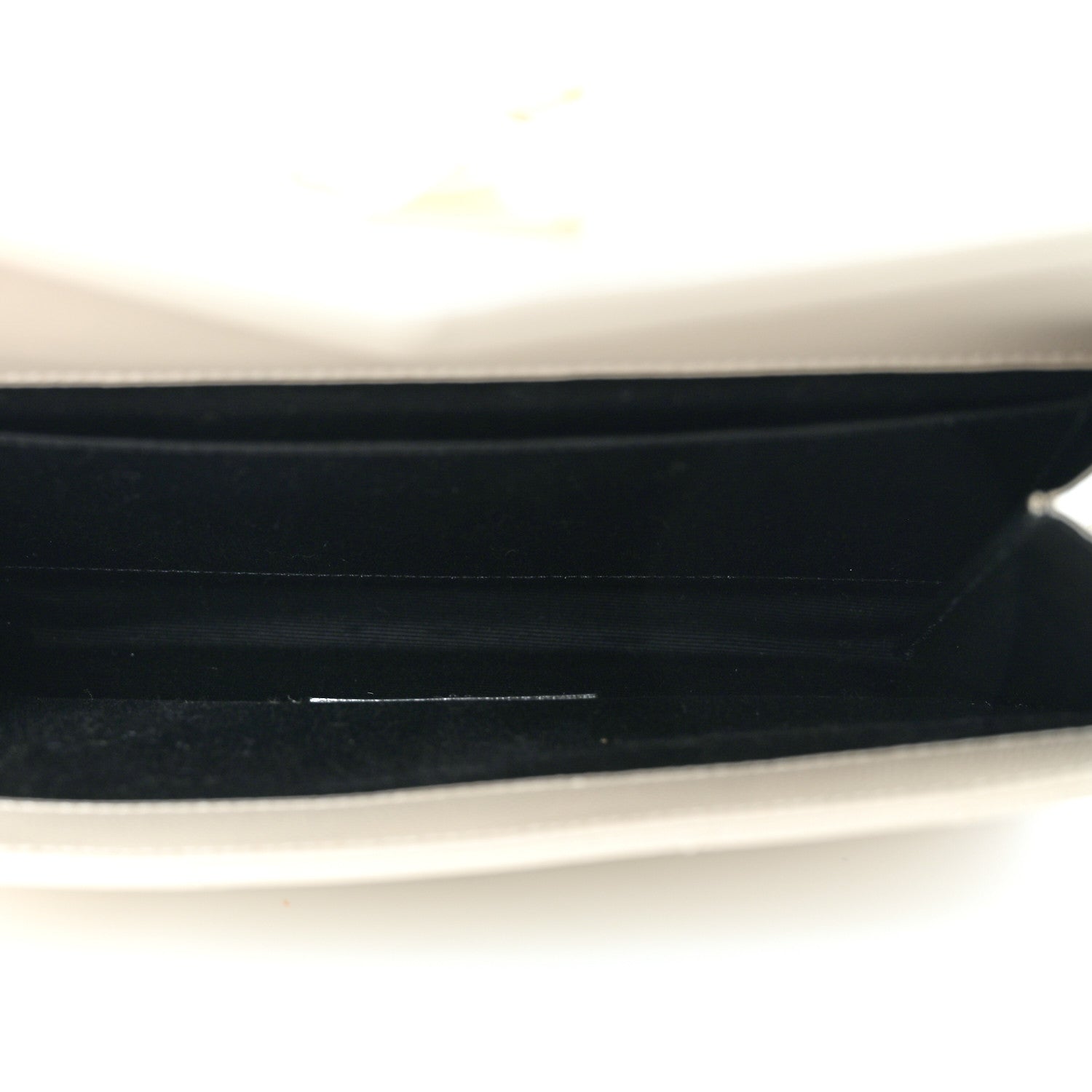 Saint Laurent Grain De Poudre Matelasse Chevron Monogram Envelope Clutch Blanc Vintage 5 of 13