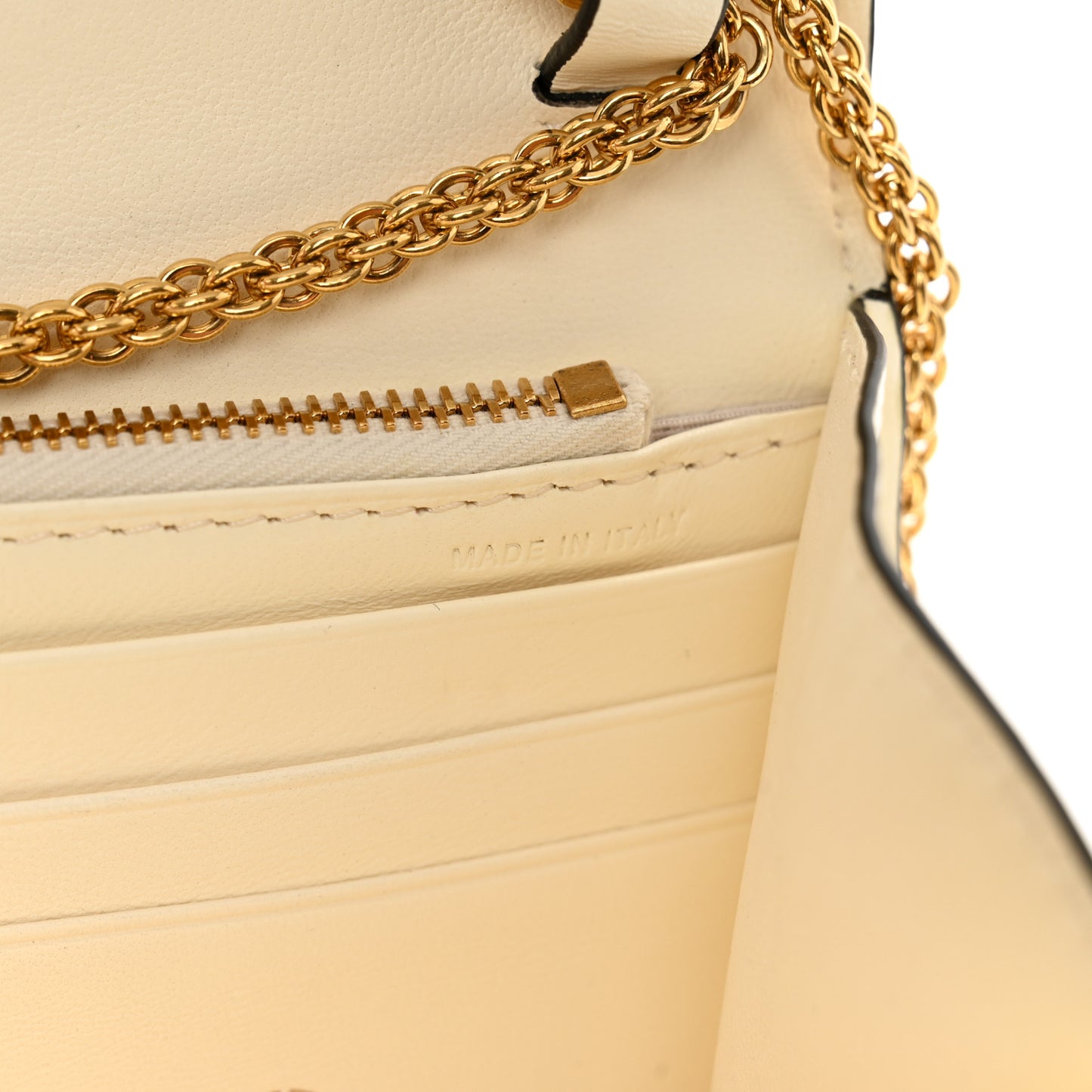 Nappa Roman Stud Wallet on Chain Ivory