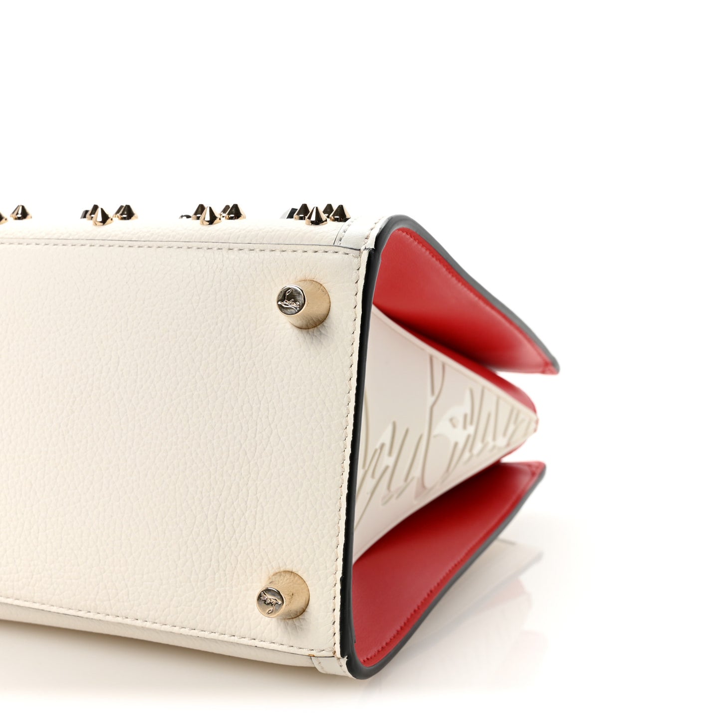 Calfskin Spikes Loubinthesky Medium Paloma Craie Multicolor