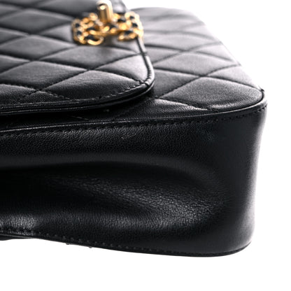 Chanel Lambskin Quilted Small Chain Infinity Top Handle Flap Black 12 of 14
