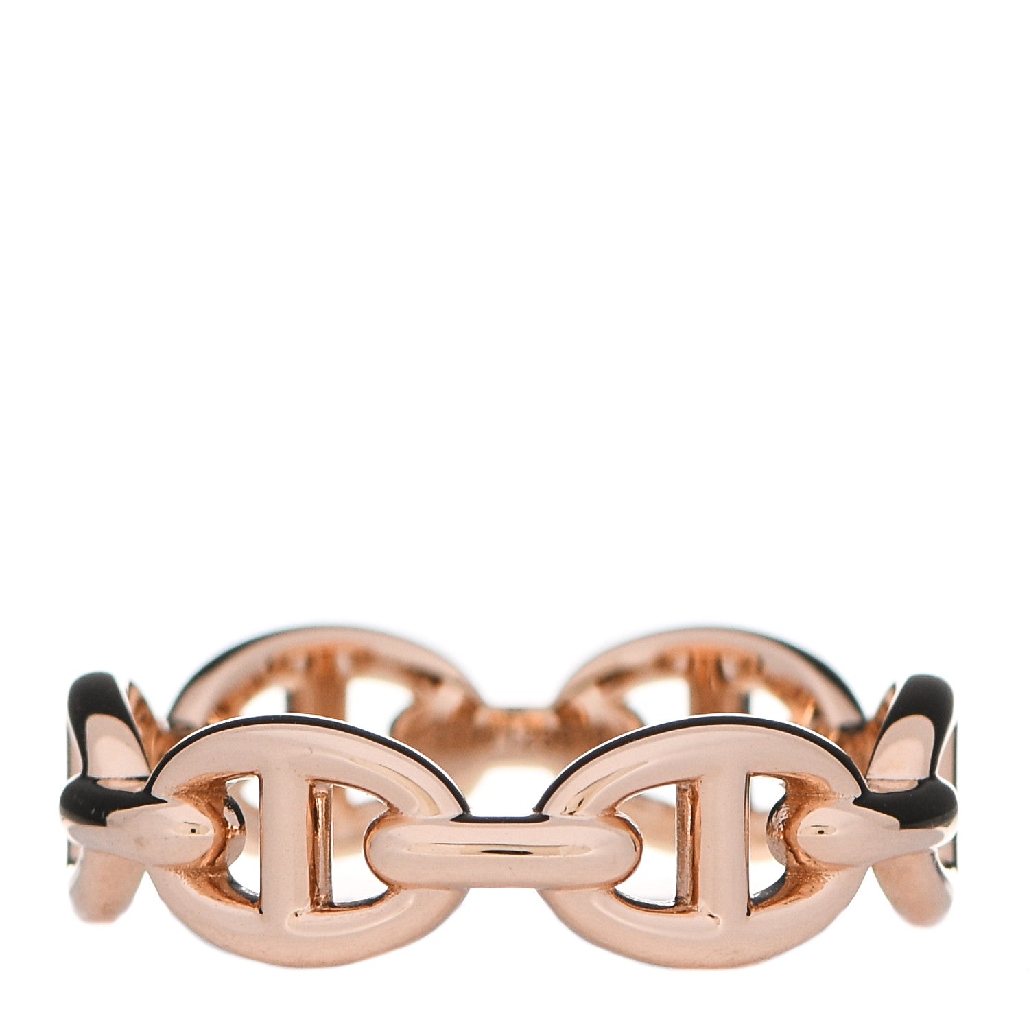 Hermes 18K Rose Gold PM Chaine D'Ancre Enchainee Ring 55 7.25 3 of 7