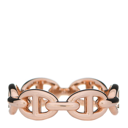 Hermes 18K Rose Gold PM Chaine D'Ancre Enchainee Ring 55 7.25 3 of 7
