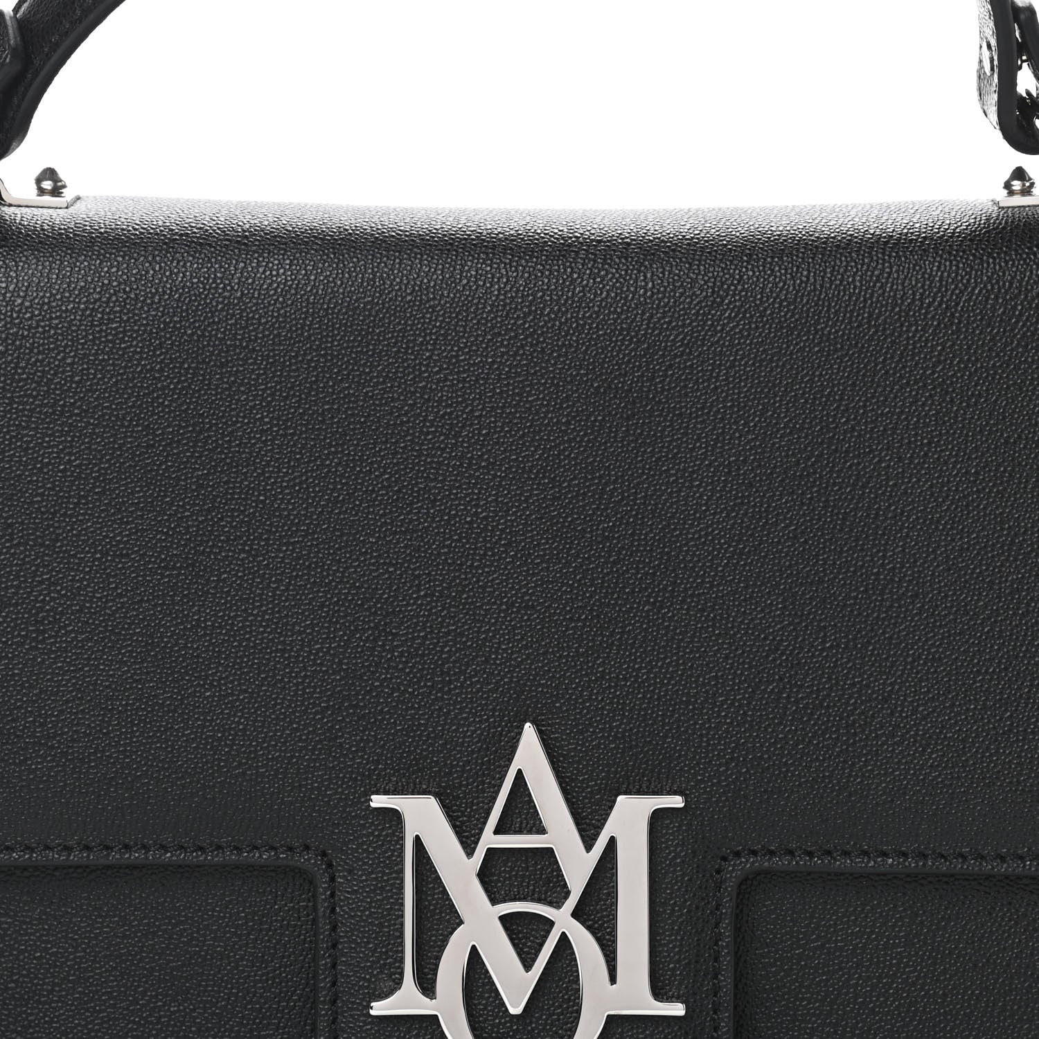 Alexander McQueen Grained Calfskin Large Insignia Flap Black 8 of 10
