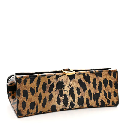 Balenciaga Smooth Calfskin Leopard Print Medium Hourglass Top Handle Bag Beige 4 of 12