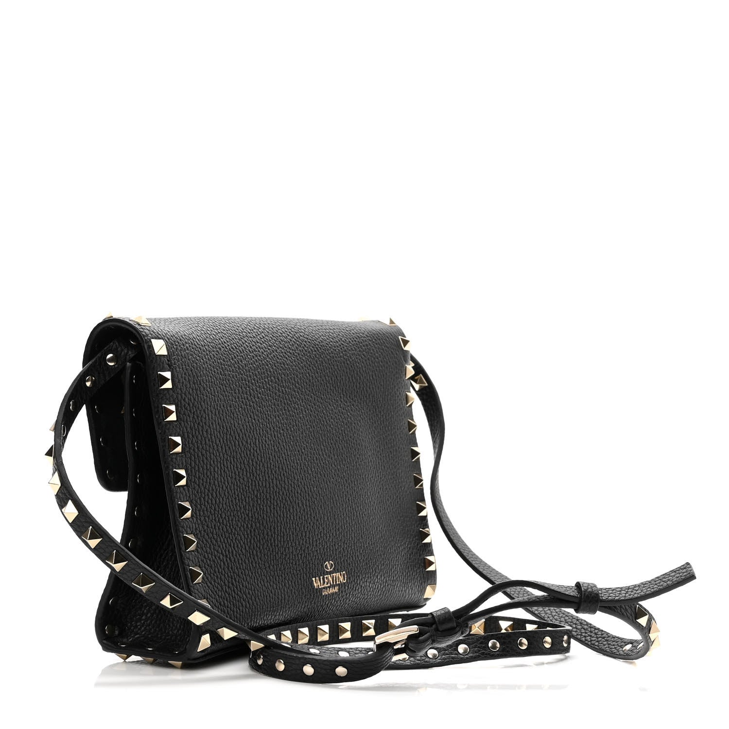 Valentino Garavani Vitello Medium Rockstud Flip Lock Crossbody Bag Black 3 of 9