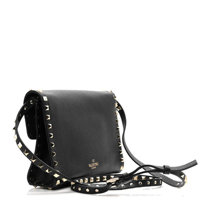 Valentino Garavani Vitello Medium Rockstud Flip Lock Crossbody Bag Black 3 of 9