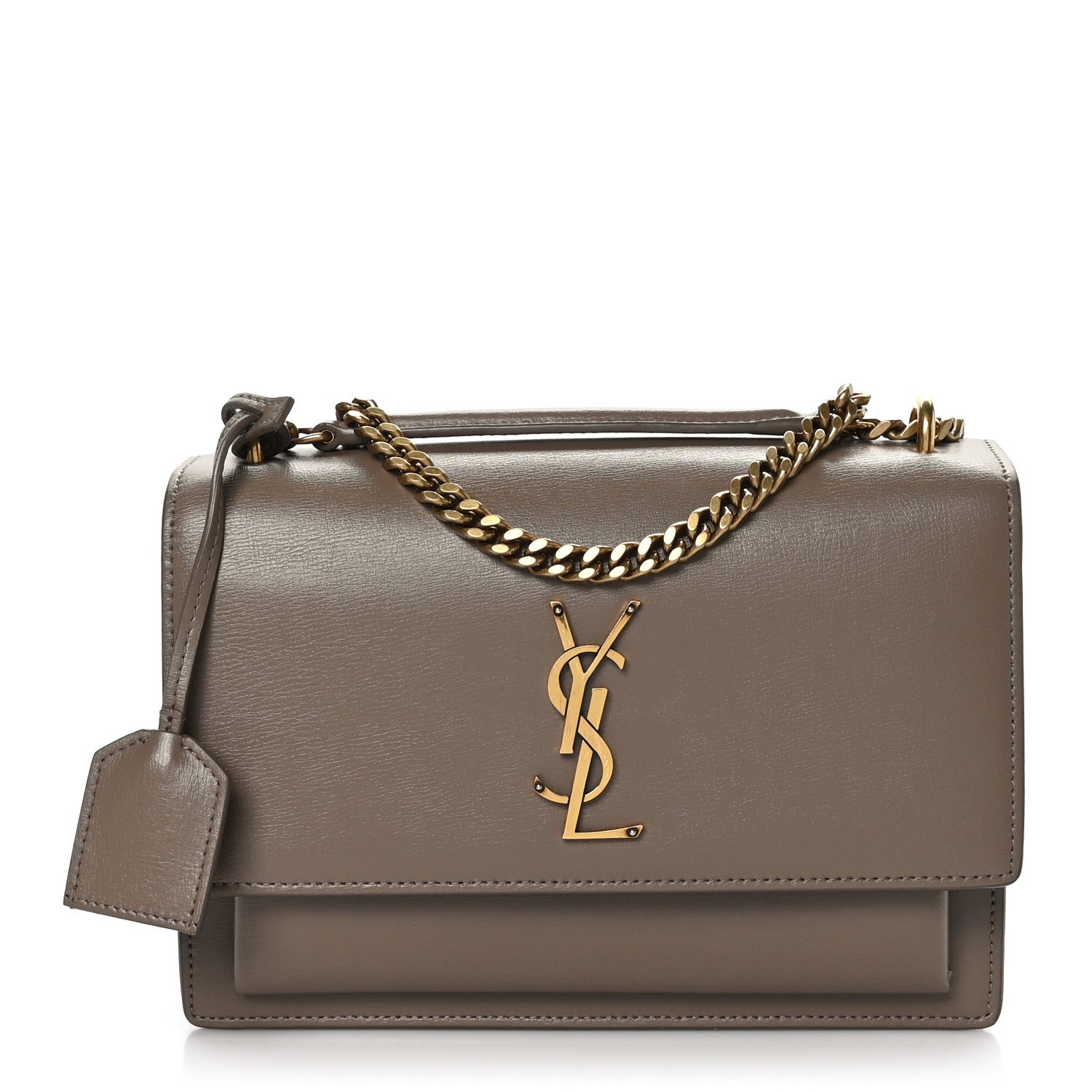 Saint Laurent Calfskin Medium Monogram Sunset Dark Beige 1 of 8