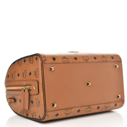 MCM Visetos Medium Boston Bag Cognac 4 of 15