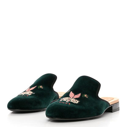 Gucci Velvet Mens Mules 8 Verde Black 3 of 8