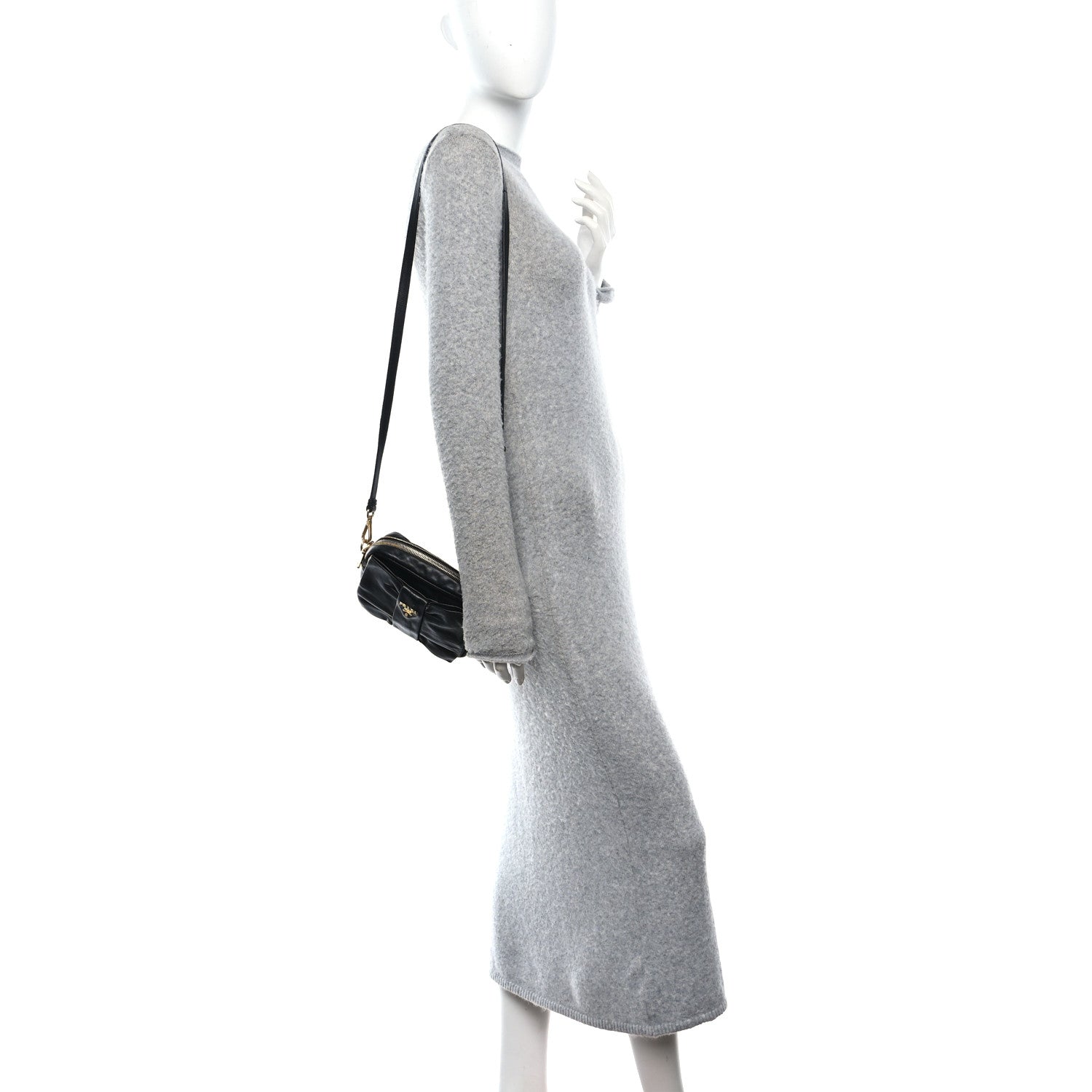 Prada Nappa Bow Camera Bag Black 2 of 10