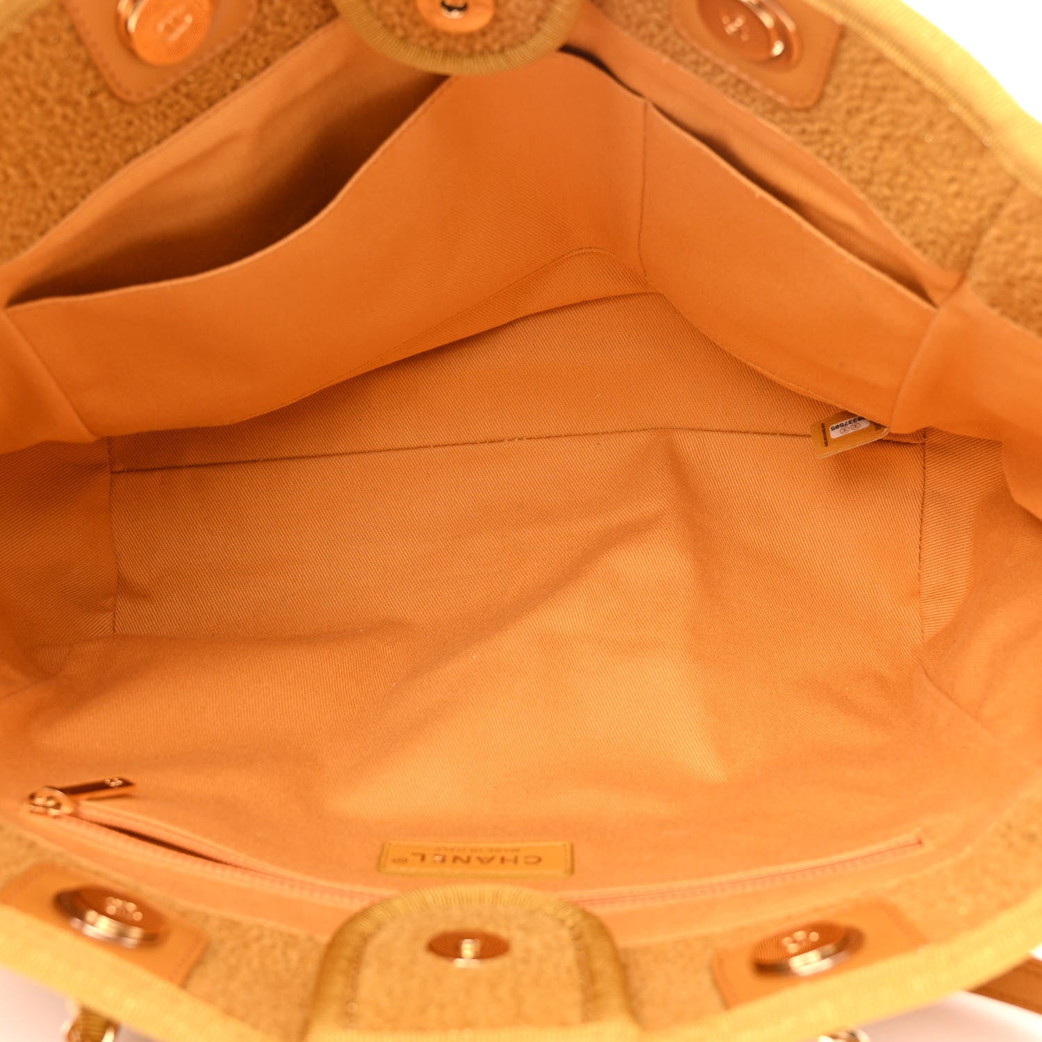 Chanel Lurex Canvas Small Deauville Tote Yellow 5 of 10