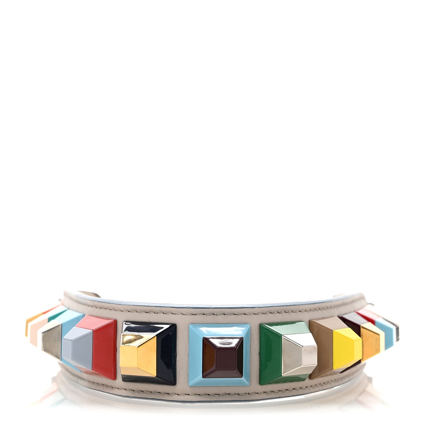 Vitello Dolce Plexiglass Studded Mini Strap You Grigio Polvere Multicolor