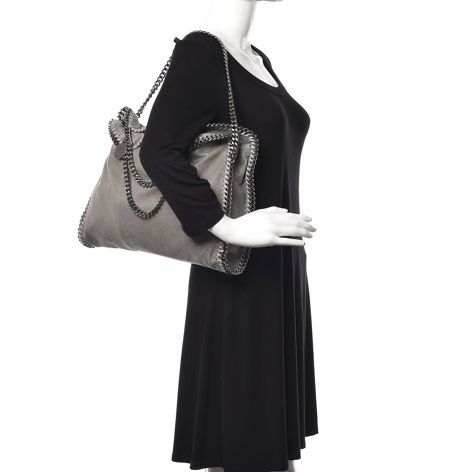 Stella McCartney Shaggy Deer Falabella Fold Over Tote Grey 2 of 10