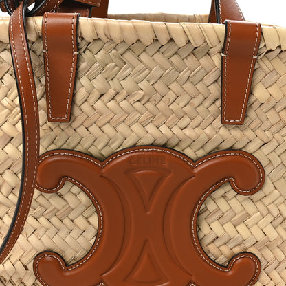 Celine Palm Leaf Calfskin Triomphe Teen Panier Tan 7 of 9