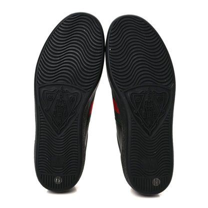 Gucci Miro Soft Calfskin Ayers Web Mens Ace Sneakers 7.5 Black Rosso 6 of 10