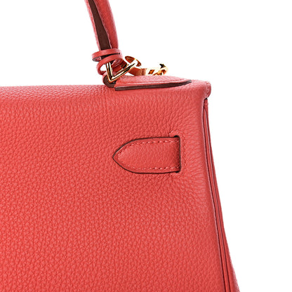 Hermes Togo Kelly Retourne 28 Rouge Pivoine 12 of 35