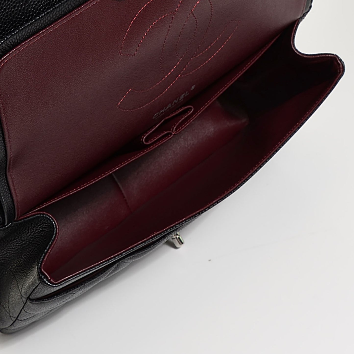 Caviar Quilted Jumbo Double Flap Black