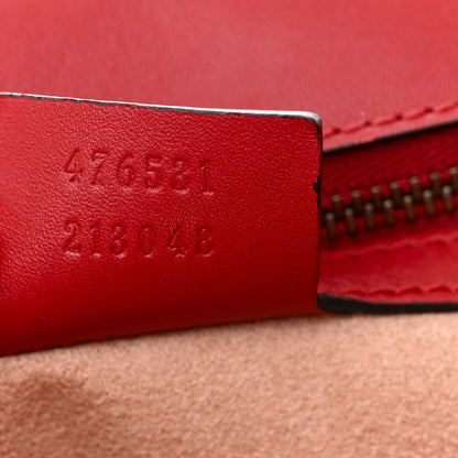 Gucci Calfskin Bamboo Trapuntata Queen Margaret Top Handle Bag Hibiscus Red 7 of 12